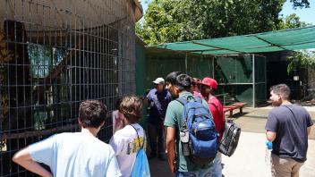 Students touring of the UC Davis California Raptor Center