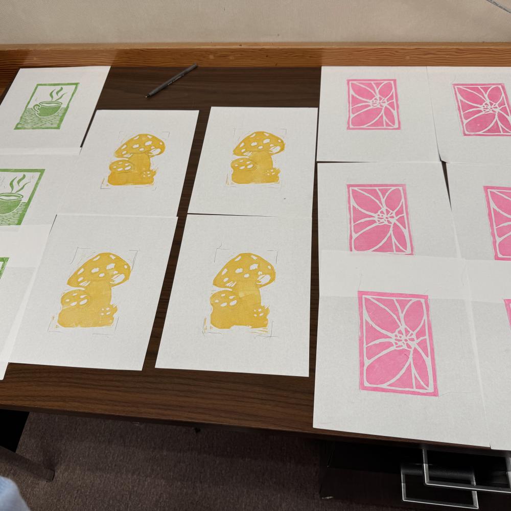 block prints with multiple colors